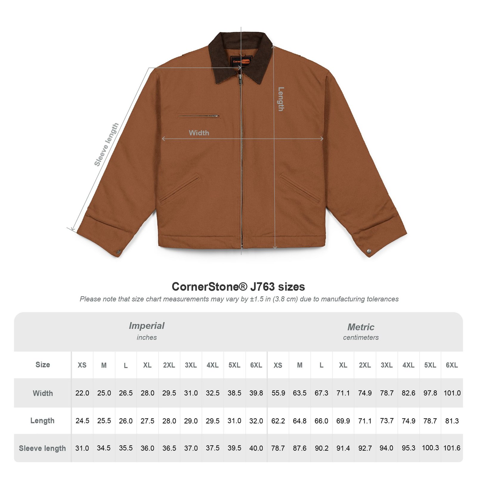 CornerStone® Unisex Duck Cloth Work Jacket - Image 4