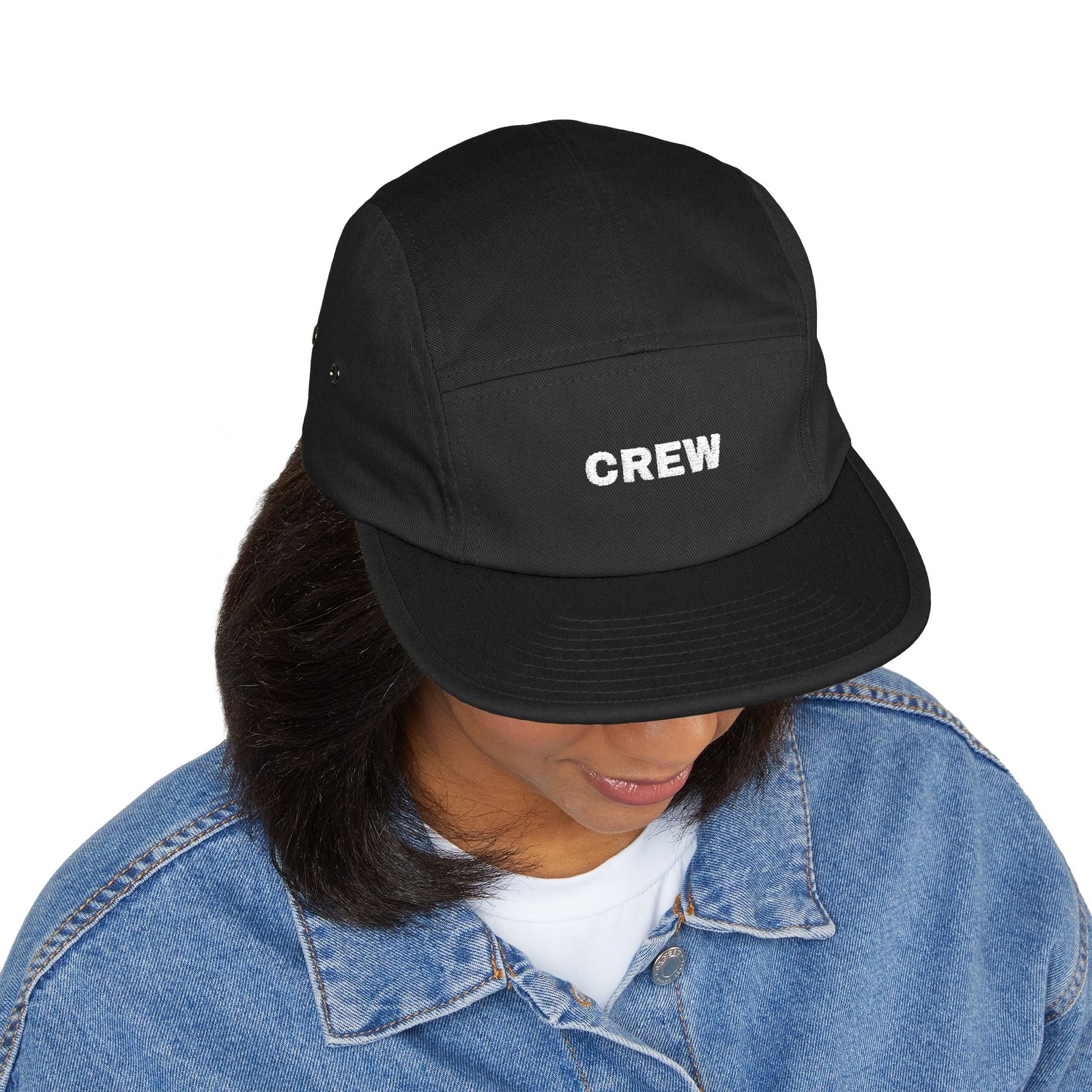 Crew Embroidered 5-Panel Cap — Minimal Streetwear Hat for Teams & Events - Image 4