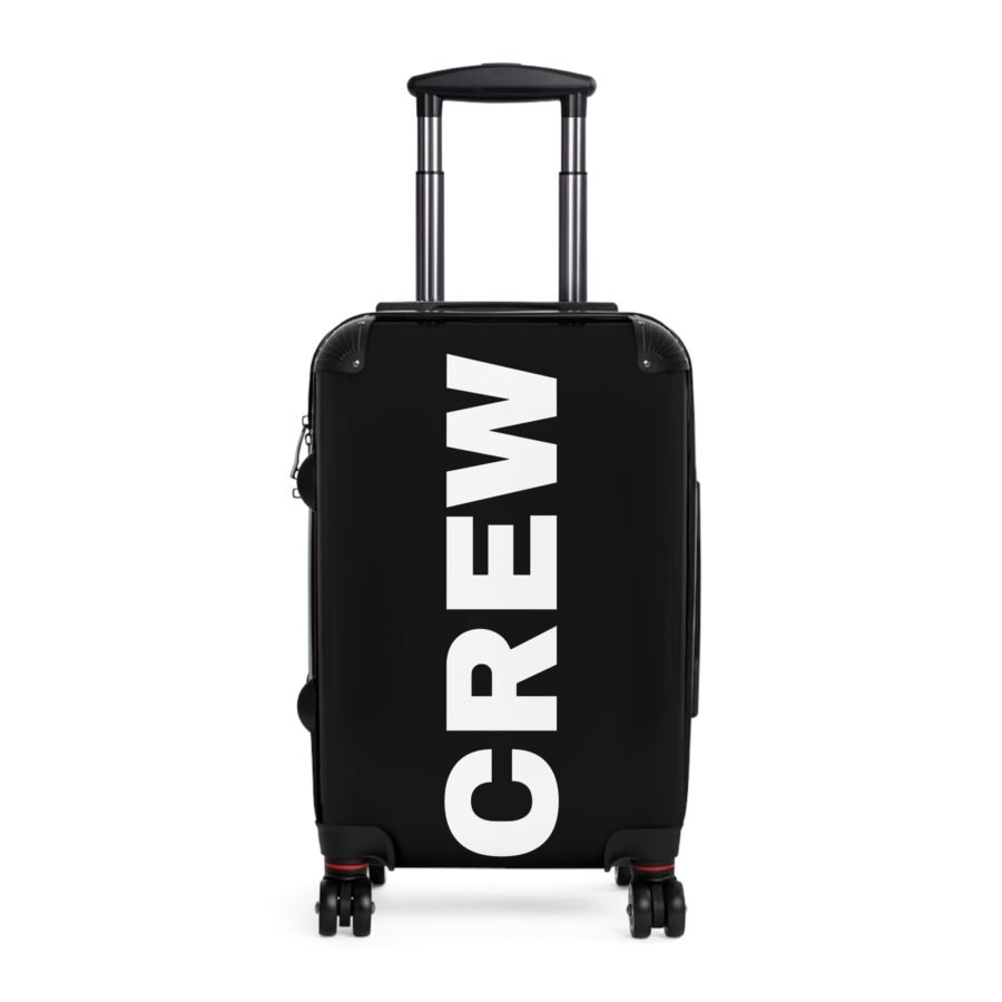 Crew Bold Text Carry-On Suitcase – Black Monogram Travel Luggage