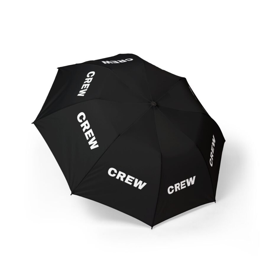 Crew Foldable Umbrella — Semi‑Automatic Compact Rain Umbrella with Bold "CREW" Print