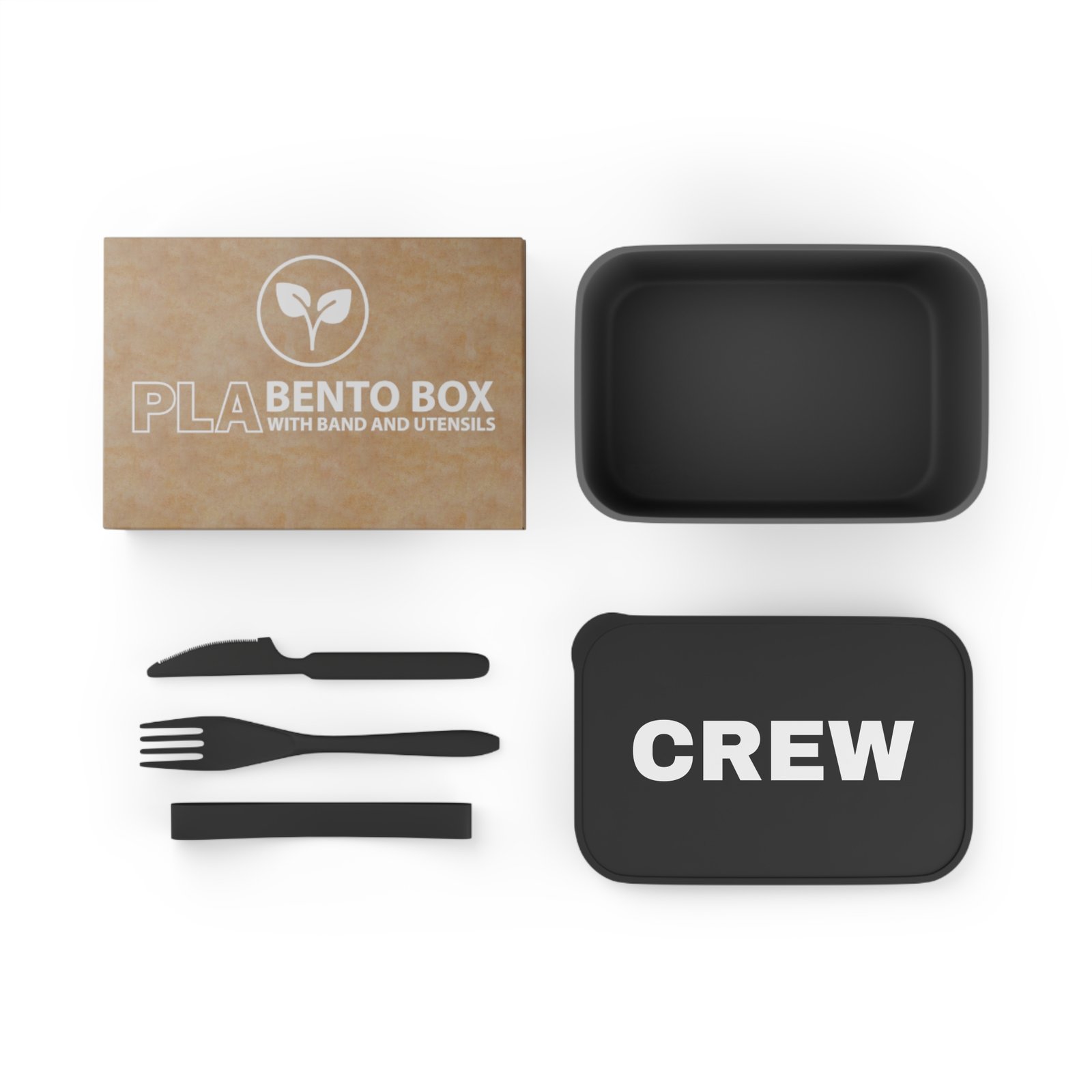 PLA Bento Box with Band and Utensils - Image 3
