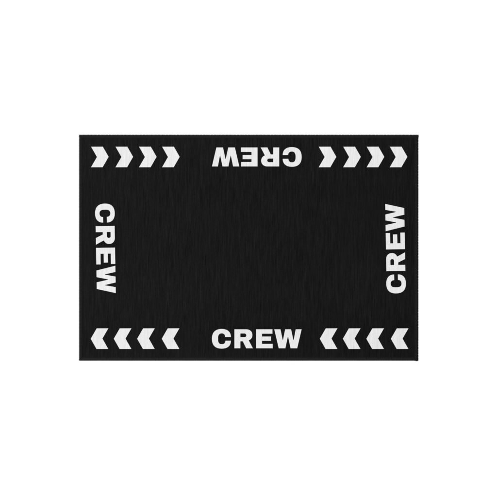 CREW Outdoor Rug — Black Text Border Doormat