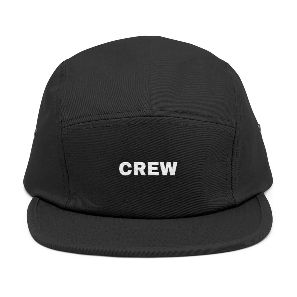 Crew Embroidered 5-Panel Cap — Minimal Streetwear Hat for Teams & Events